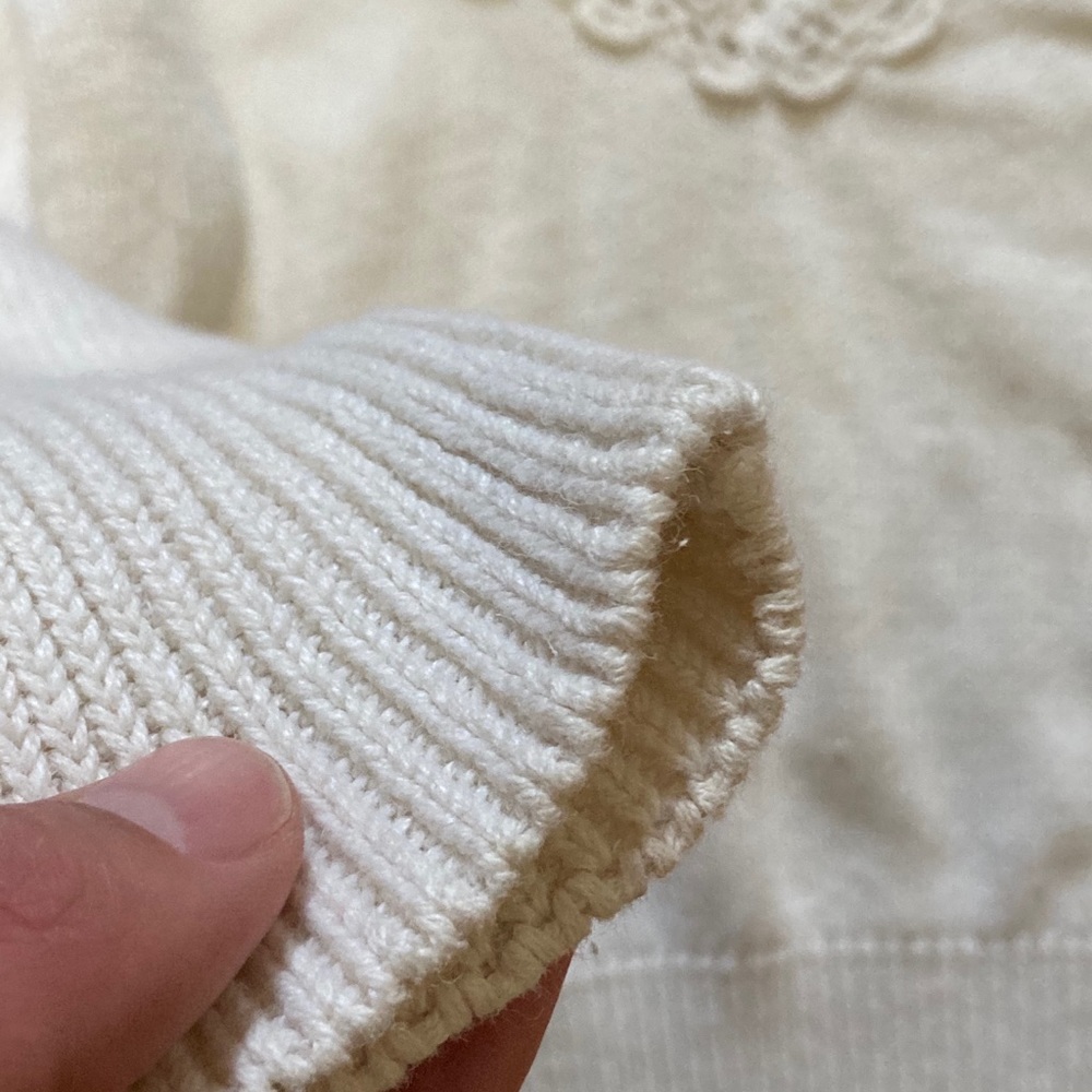Vintage heavyknit cream sweater women’s small - Picture 3 of 8